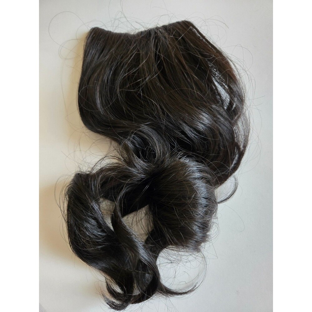 Soho Style Curled Cap with Clips and Drawstring Dark Brown